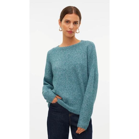 Vero Moda VMBOOM women's knitted green sweater Size 1X Office Cozycore Caboncore - Picture 1 of 13